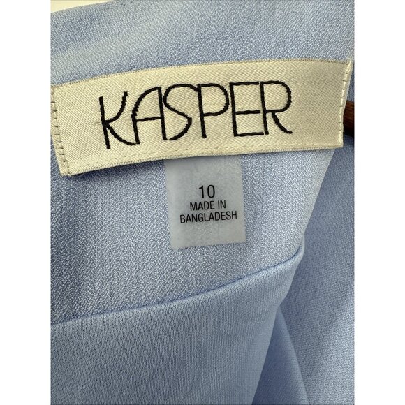 Kasper Womens Size 10 Blue V-Neck Sleeveless Sheath Dress Work Office Career NWT - Picture 9 of 11
